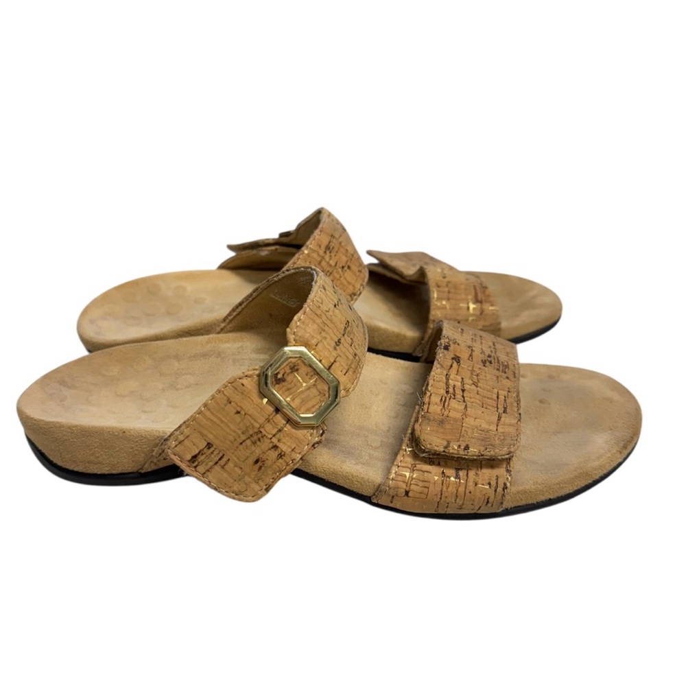 Vionic Camila Tan Cork Double Strap Ortho Sandals Size 6 EU 37